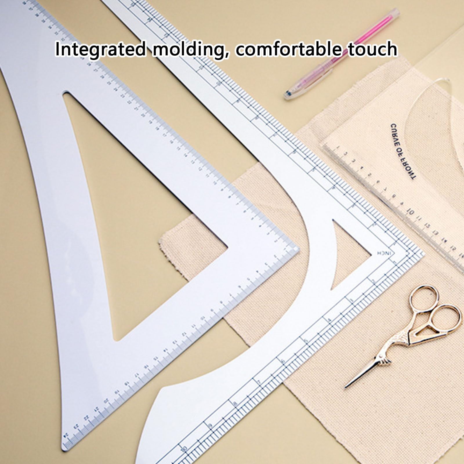 Regla multifuncional de patchwork con escala transparente para coser y hacer manualidades