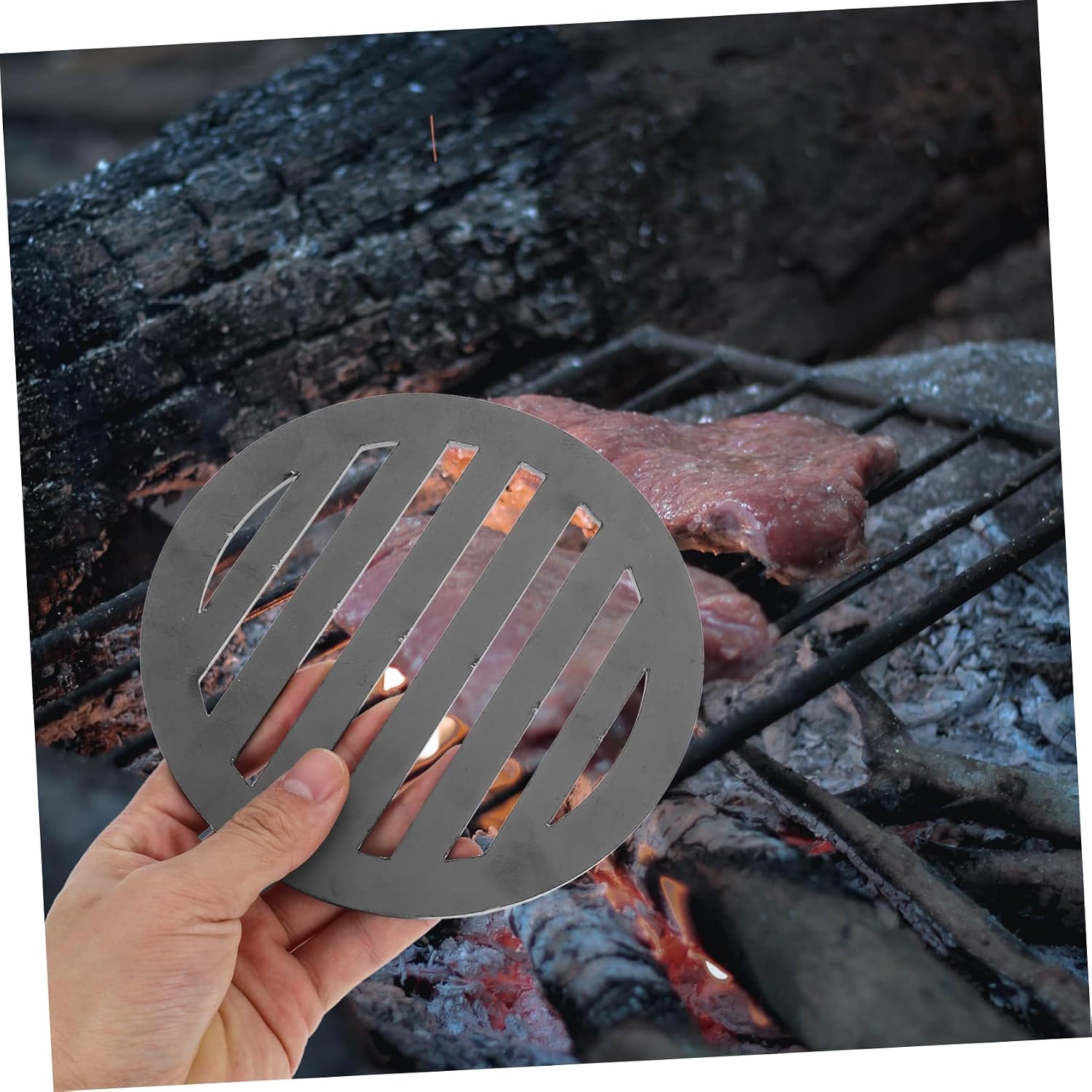 Mipcase Iron Charcoal Grill Grate Replacement, 155mm Fire Plate