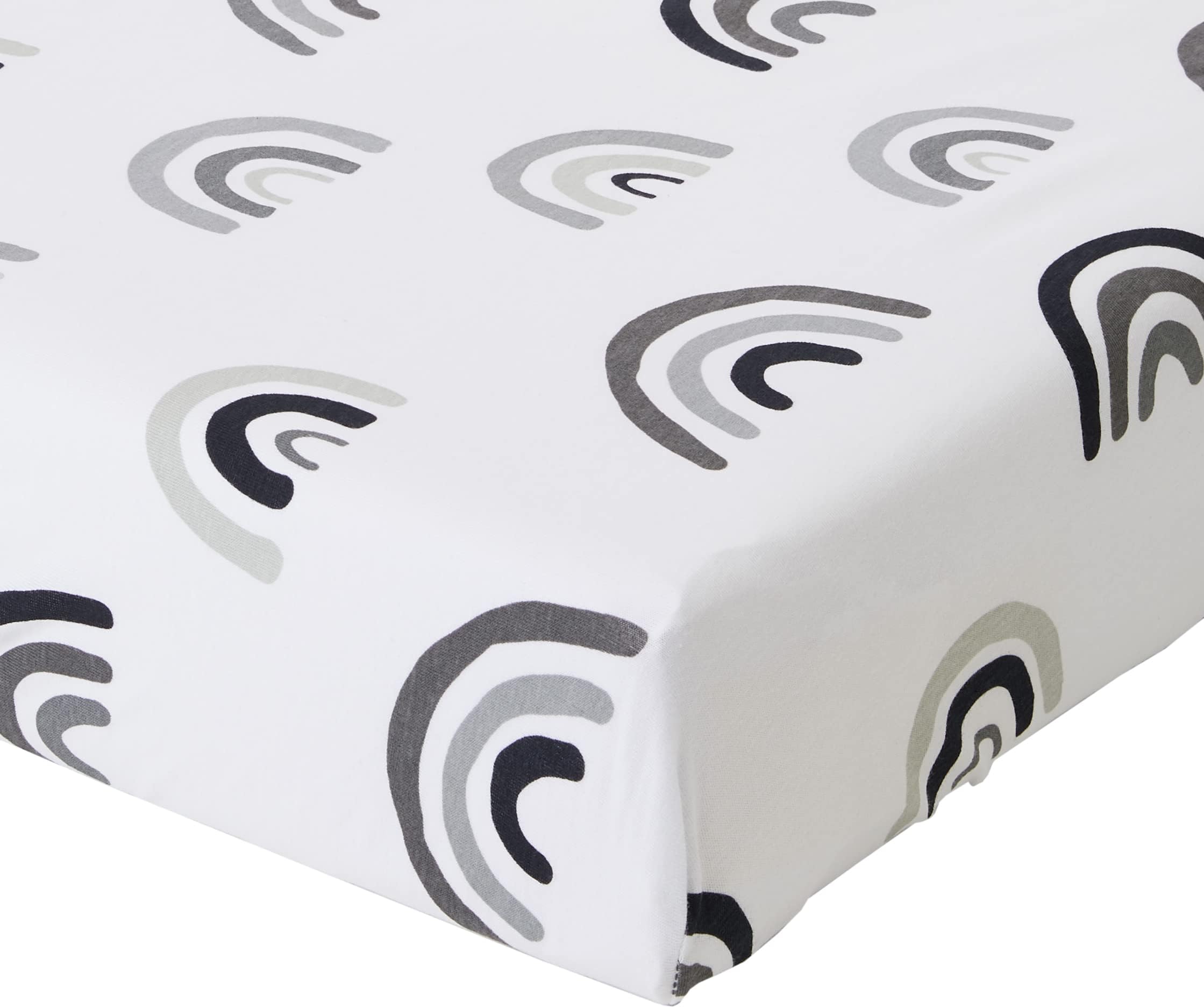 Snüz 2 Pack Crib Fitted Sheets | Designed to fit SnuzPod Bedside Cribs | 100% Cotton | Infant/ Baby | Pattern - Mono Rainbow | Fitted sheet size: 44 x 80cm (max.)