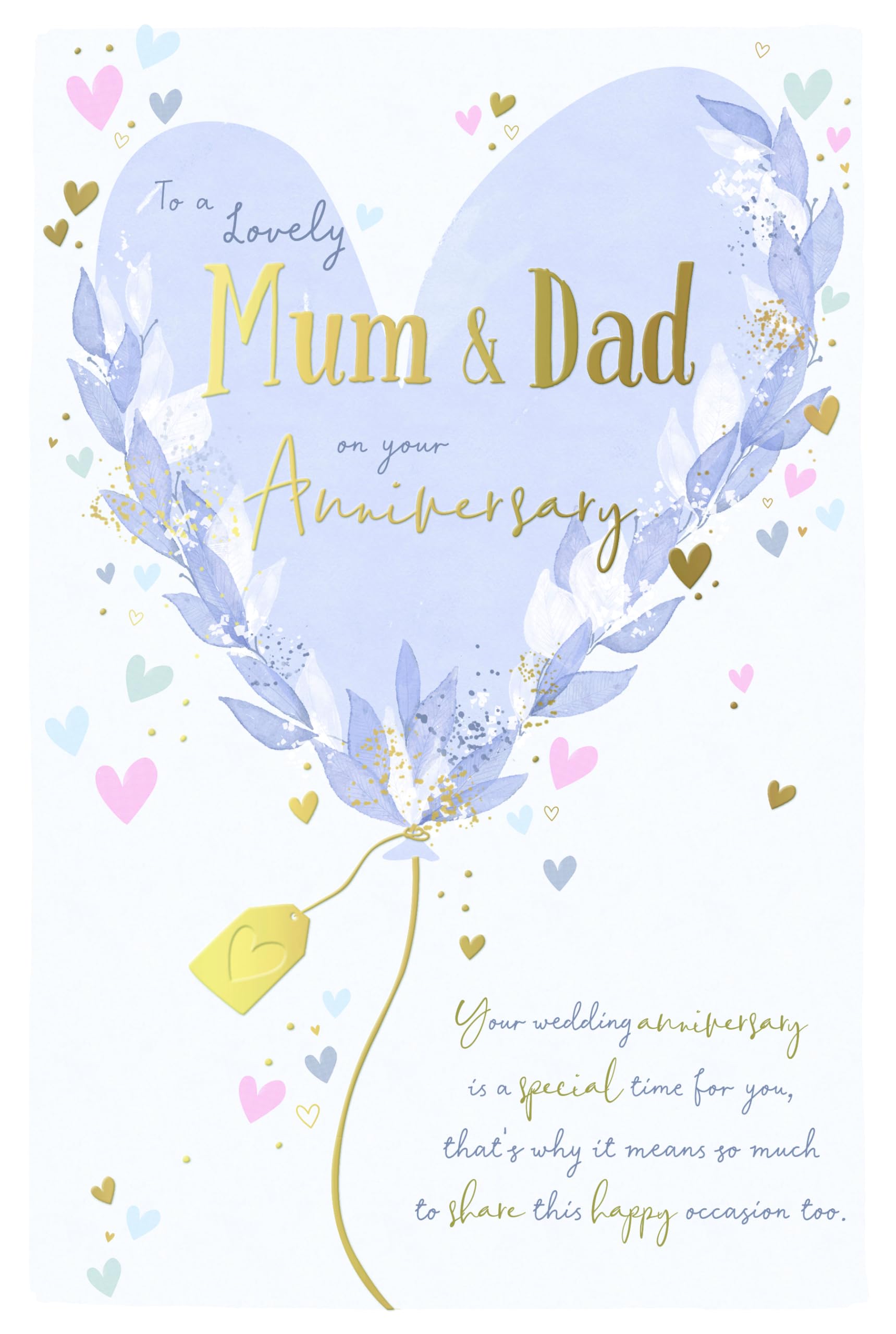 Mum And Dad Anniversary Luxury Greeting Card By Wishing Well Studios, 6 X 9 Inches