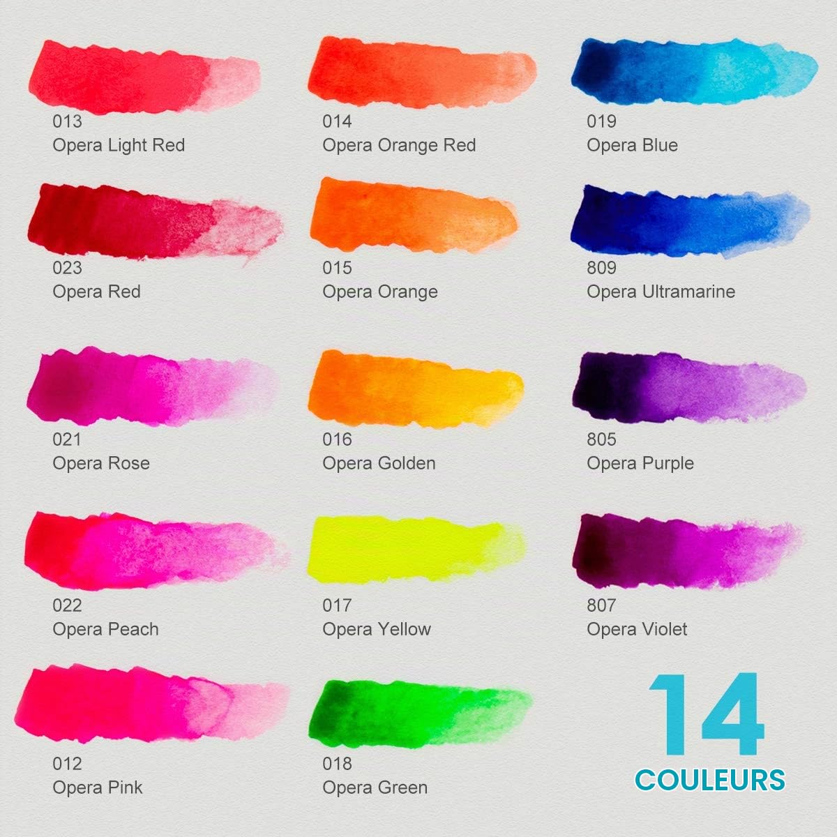Paul Rubens Lot de 14 tubes de peinture aquarelle de 5 ml - Hautement pigmentés et non toxiques - Idéal pour la bande dessinée, l'illustration, pour les artistes, les peintres amateurs