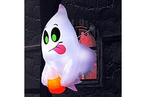 Joiedomi 4 FT Halloween Inflatable Ghost with Candy Broke Out from Window