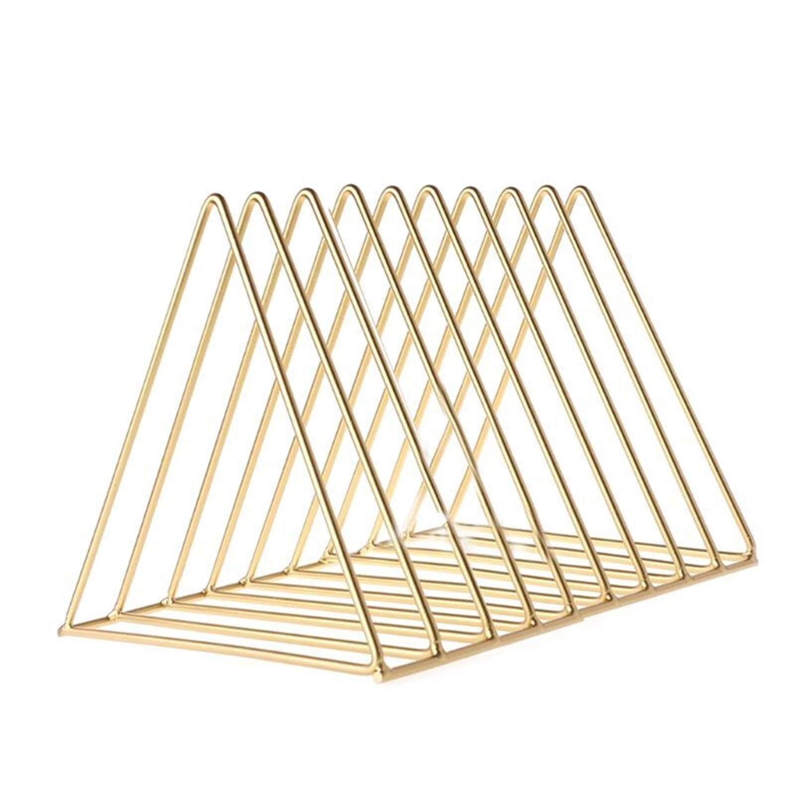 Porte-disques vinyles triangle fer doré étagère livre accessoire bureau S