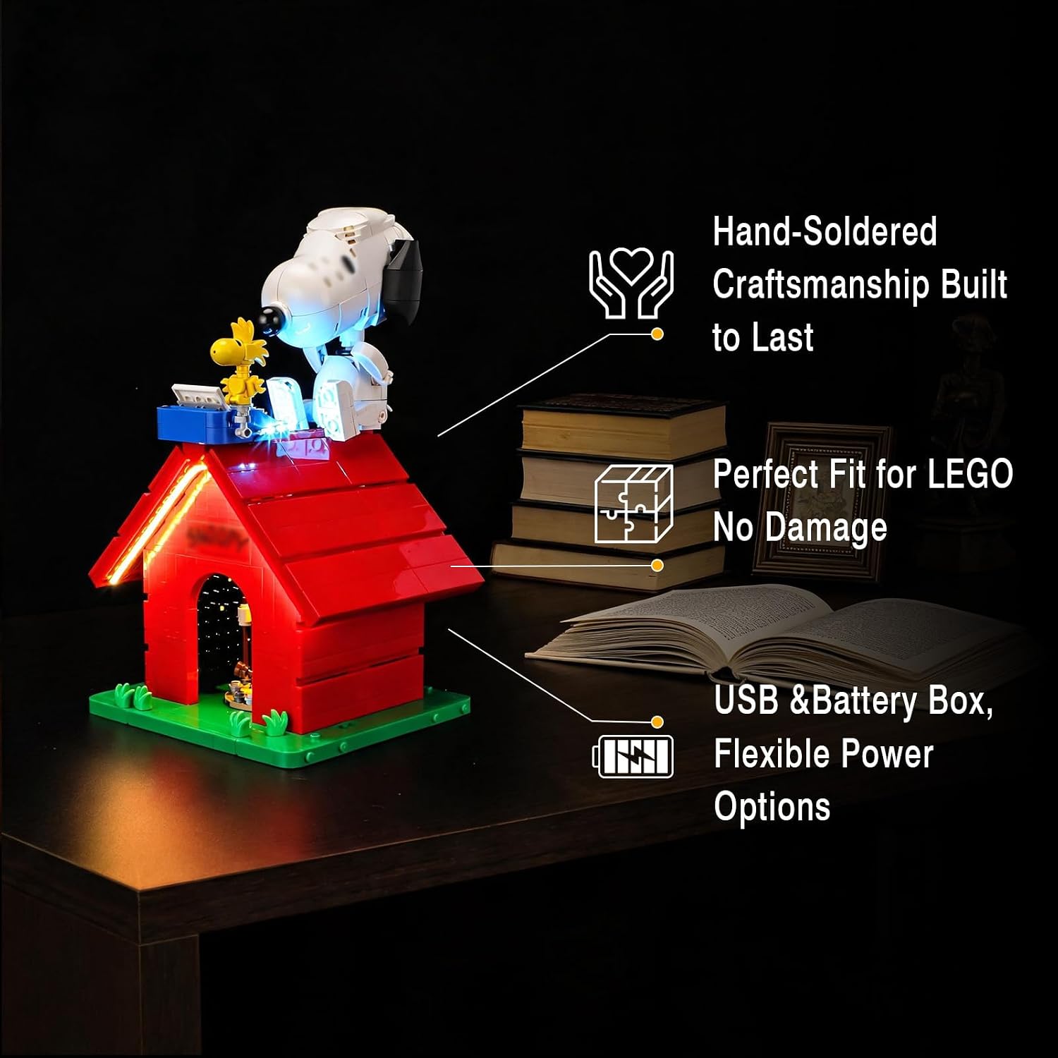 Vaodest LED Light Set Compatible with Lego 21368 Peanuts: Snoopy's Doghouse Set,Design and Configuration for Model 21368(Led Light Only, Not Building Block Kit) image 3