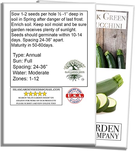 Miniatura 4 de Semillas de calabaza de verano de calabacín verde oscuro para plantar, más de 50 semillas tradicionales por paquete, semillas de jardín de Isla