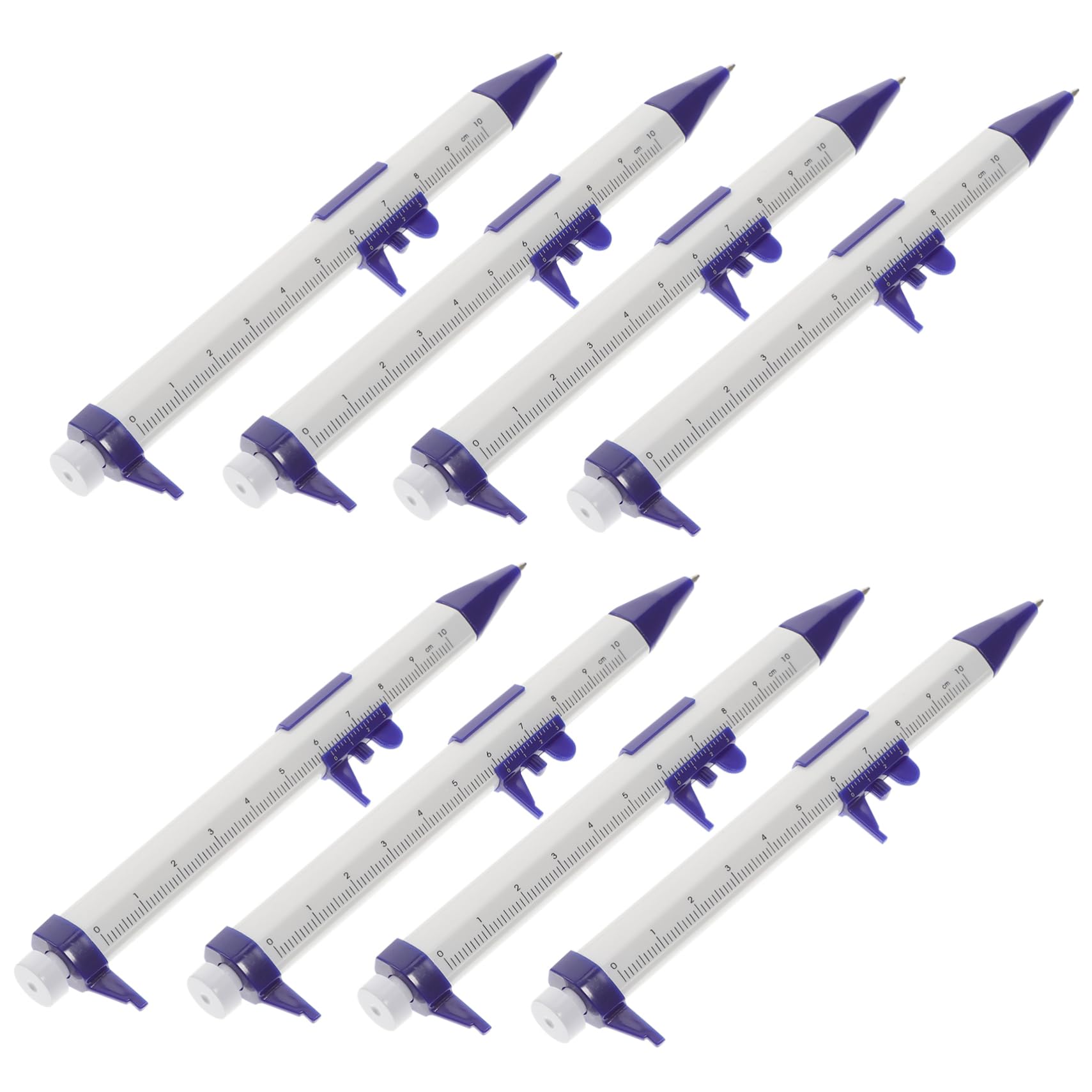 Lurrose 8pcs Ruler Ballpoint Pen Caliper Ball-point Pen Student Ballpoint Pen Office Supply Smooth Writing Experience