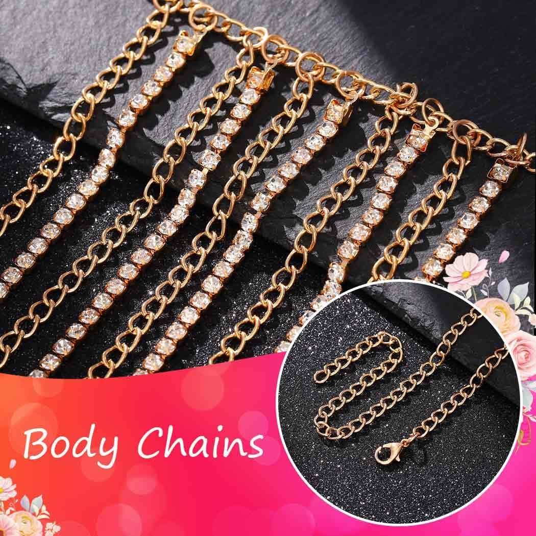 Brishow Rhinestone Body Chains Layered Crystal Waist Chain Beach Bikini Fashion Body Jewelry Accessories for Women and Girls - Image 6