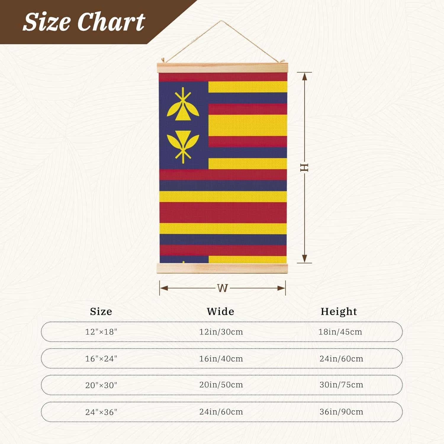 Flag Of The Kingdom Of Hawaii Print Poster Hanger,Hanging Poster, Poster Frame,Wood Poster Hanger, For Wall Hanging