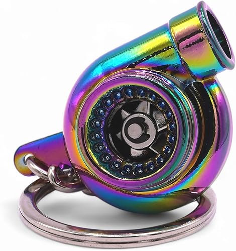 Miniatura 3 de Llavero giratorio turbo cromado de neón (con cinta azul de GTRotors)