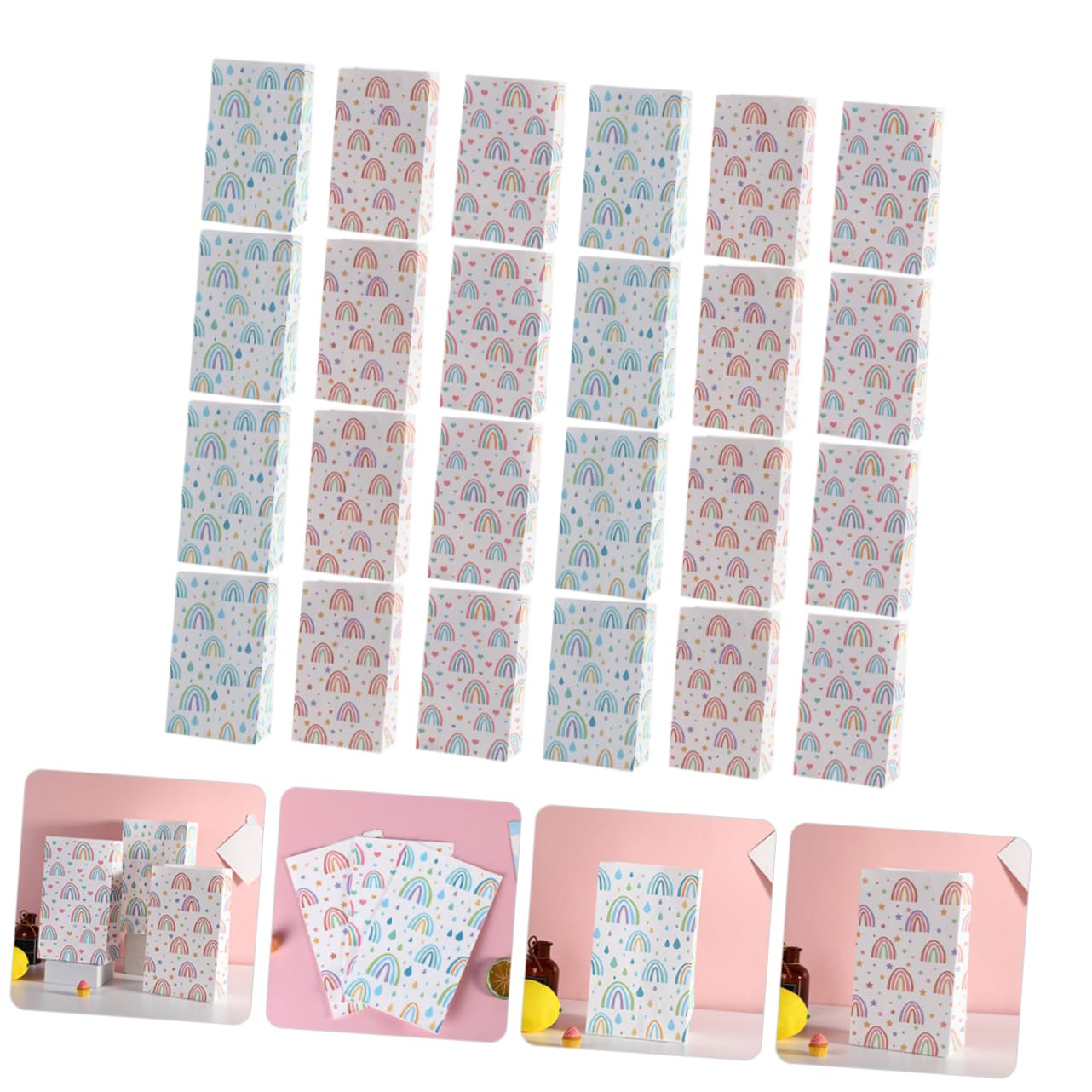 Ipetboom 5 Sätze Cellophan Für Korb Vakuum Einheit Taschen Opp Artikel Füllstoffe Behälter Beute Netz Favorisieren Würfel Versiegelbar Kordelzug Wagen Papier 30 Stück * 5