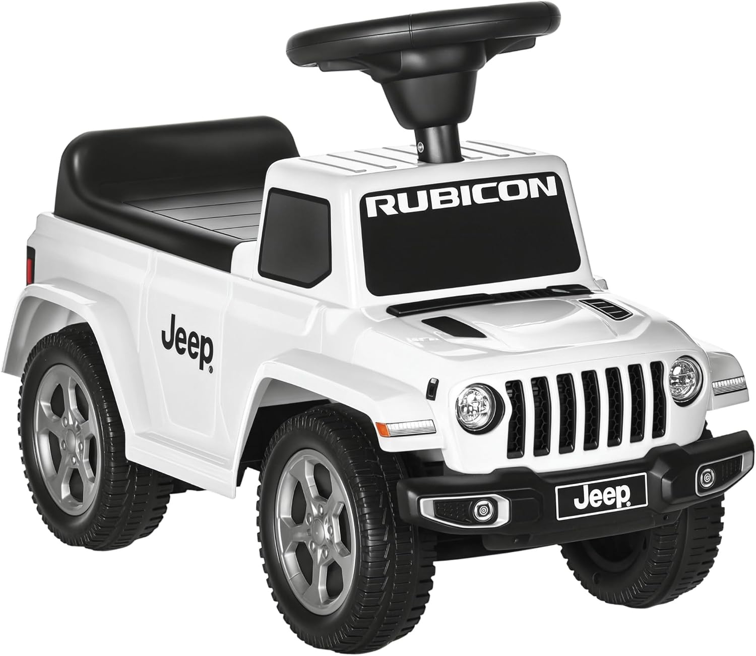 Aosom Kids Ride on Push Car, with Engine Sounds & Under-Seat Storage, Foot-to-Floor Ride on Sliding Car with Horn, Sit and Scoot Ride on Toy, Ages 1.5-3 Years, White