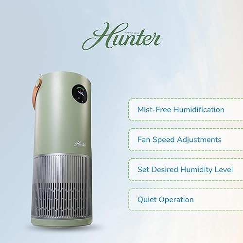 Miniatura 6 de Hunter Fan Company Humidificador y purificador de aire en uno, purificadores de aire de filtración avanzada para el hogar, purificadores de aire