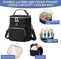 Vista 2 de Bolsa enfriadora de leche materna con bolsa de hielo para 6 biberones de hasta 9 onzas Negro