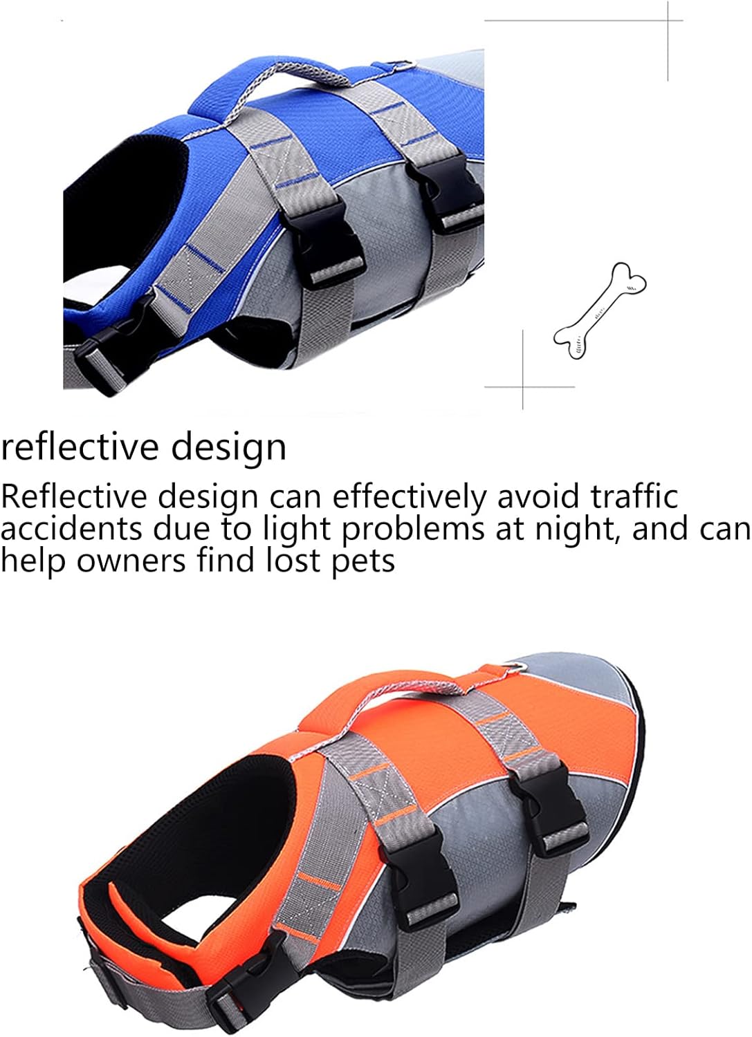 Dog Life Jacket, Reflective & Adjustable Dog Life Vest with Rescue Handle for Swimming and Boating, Ripstop Pet Safety Life Preserver for Small, Medium and Large Dogs,Pink,S