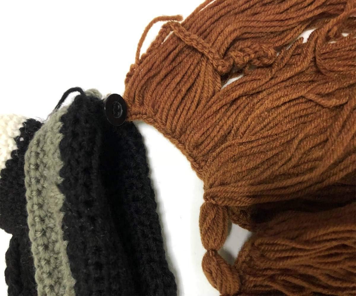 YEKEYI Viking Beard Beanie Horn Hat Winter Warm Mask Knitted Wool Funny Skull Cap - Image 9