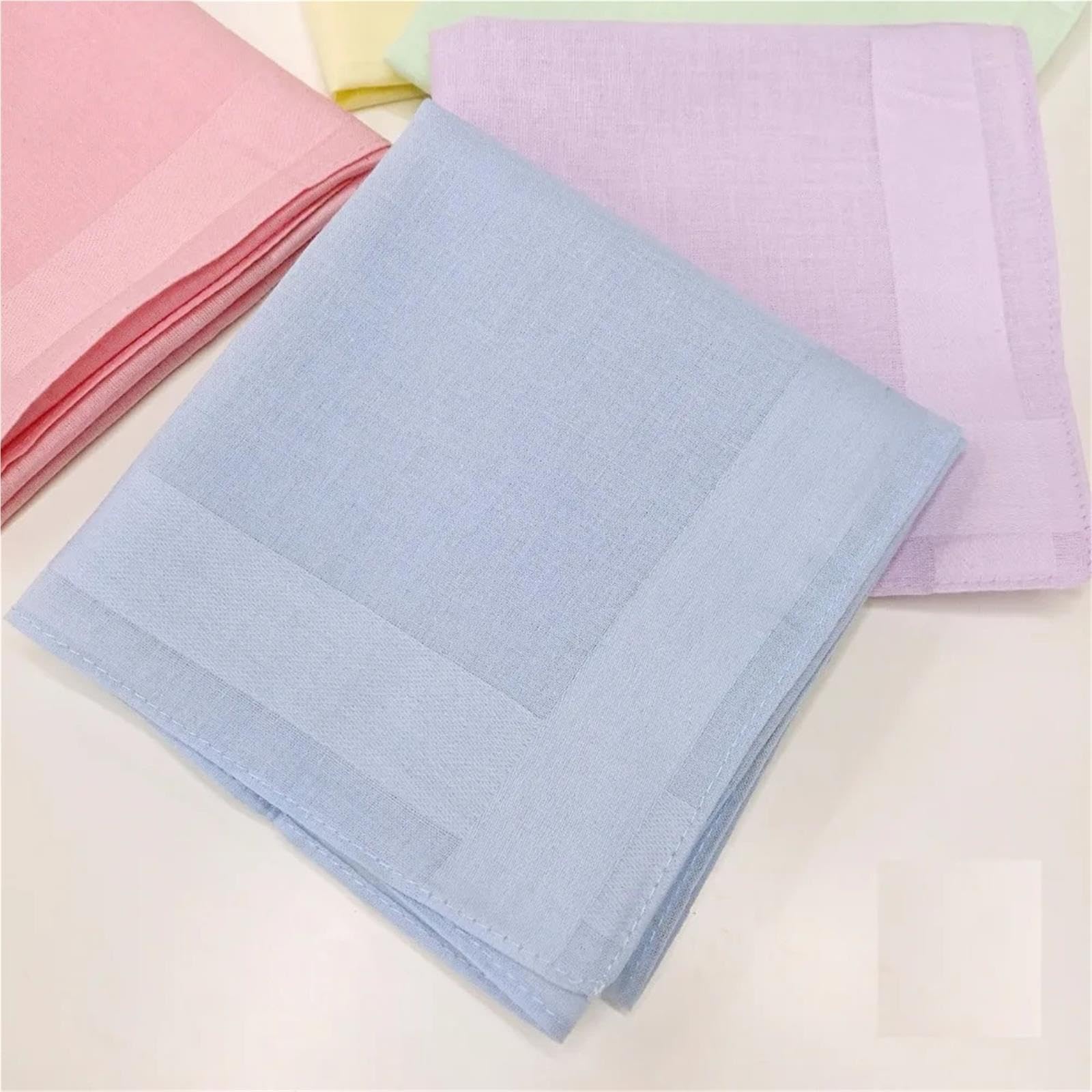 10 fazzoletti in cotone satinato, sciarpe quadrate da 40 cm