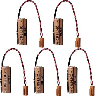 5Pcs CR8.LHC 17450 Battery with Brown Plug for Fuji Battery Memory Backup Power Source Water Meters Battery