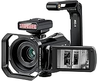 Vista 1 de Videocámara 4K ORDRO con visión nocturna, Cámara de video para Vlog, Caza de fantasmas, para YouTube, pantalla táctil IPS de 3.1’’, videocámara