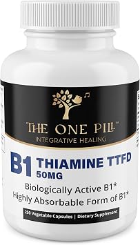 Vitamine B1 Thiamine TTFD, Thiamine Tetrahydrofurfuryl Disulfide, 50mg-250Capsules,Vegan,Non GMO,No Artificial fillers or Stearate additives.