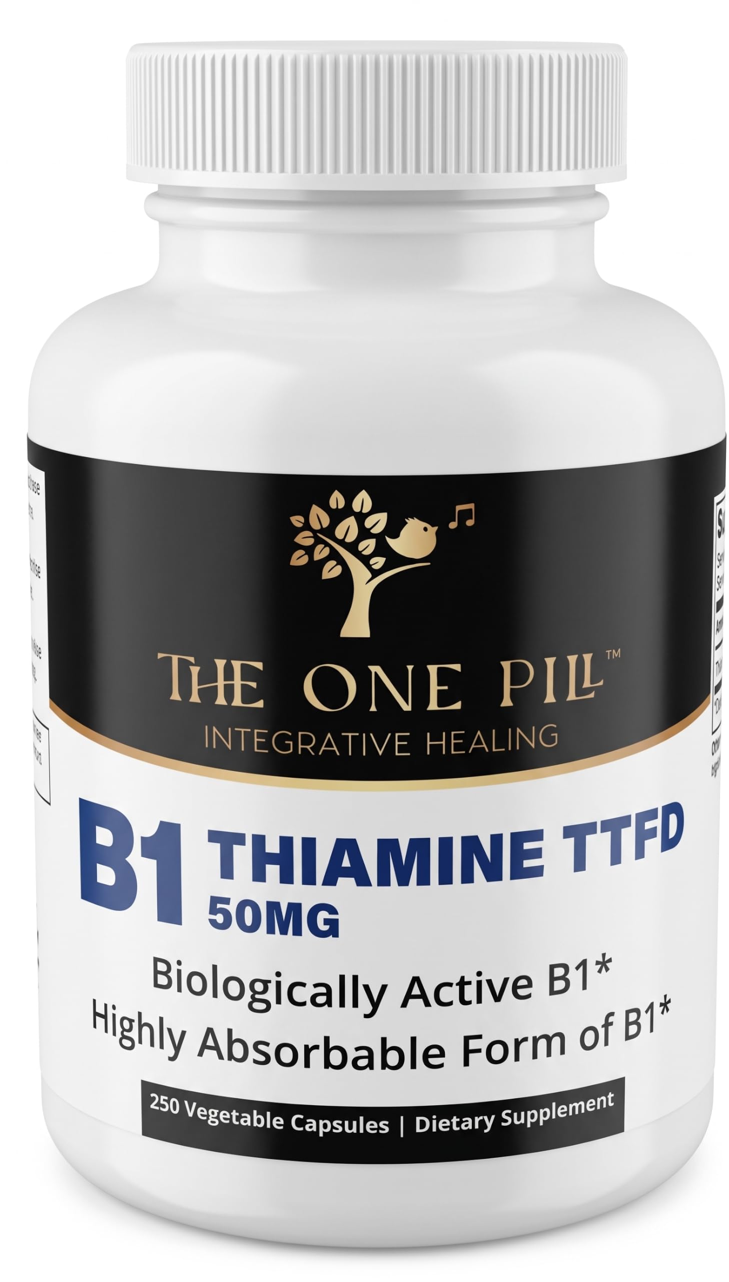 Vitamin B1 Thiamin TTFD, Thiamin Tetrahydrofurfuryl Disulfid, 50mg-250Capsules,Vegan,Non GMO,Non Artificial Füllstoffe oder Stearate Additive.