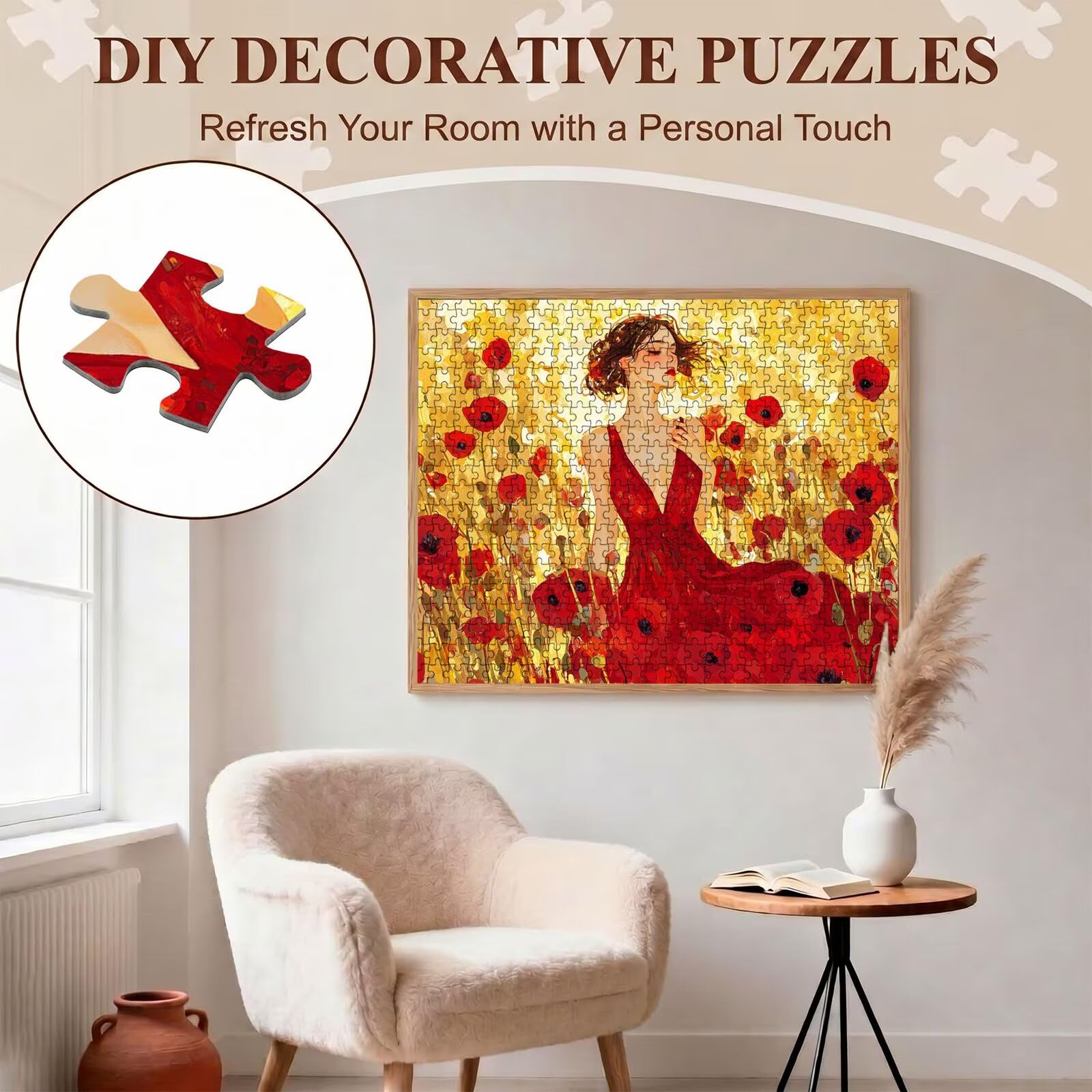 Puzzle 6000 Pezzi Classici, Puzzle Bellezza rosso 179 x 105 cm, Gioco Educativo e Antistress in Legno con Poster Incluso, Ttività DIY per Famiglia, Regalo per Appassionati, Decor Parete Casa, f0-748
