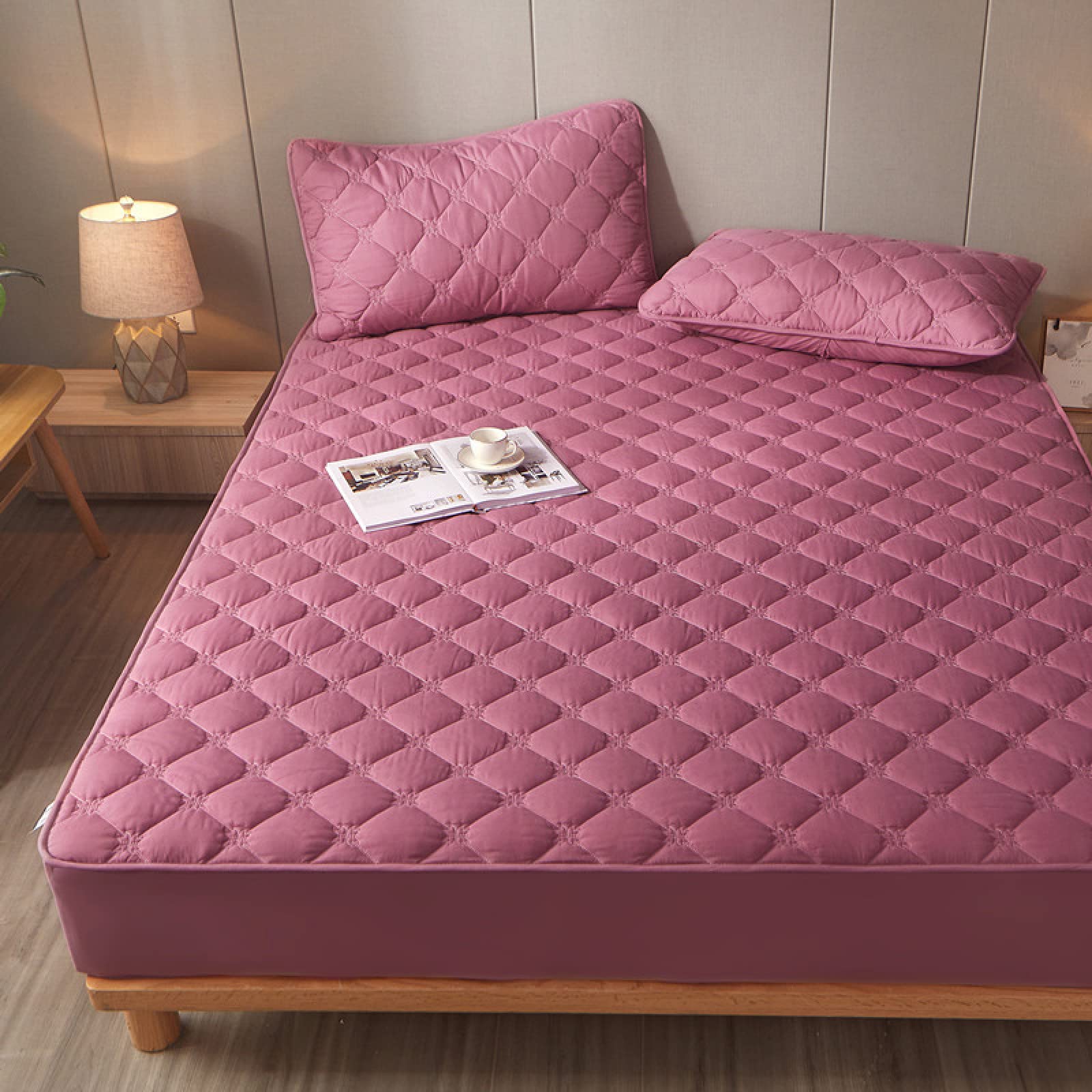 Drap-housse matelassé coton uni rouge 135x200 cm pour éliminer les réveils nocturnes