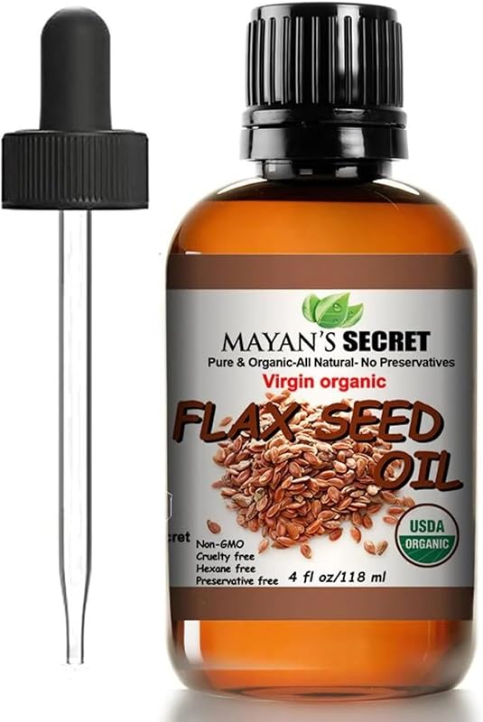 Óleo de linhaça orgânico para cuidados da pele, rosto, cabelo e corpo Mayan's Secret, 120 mL