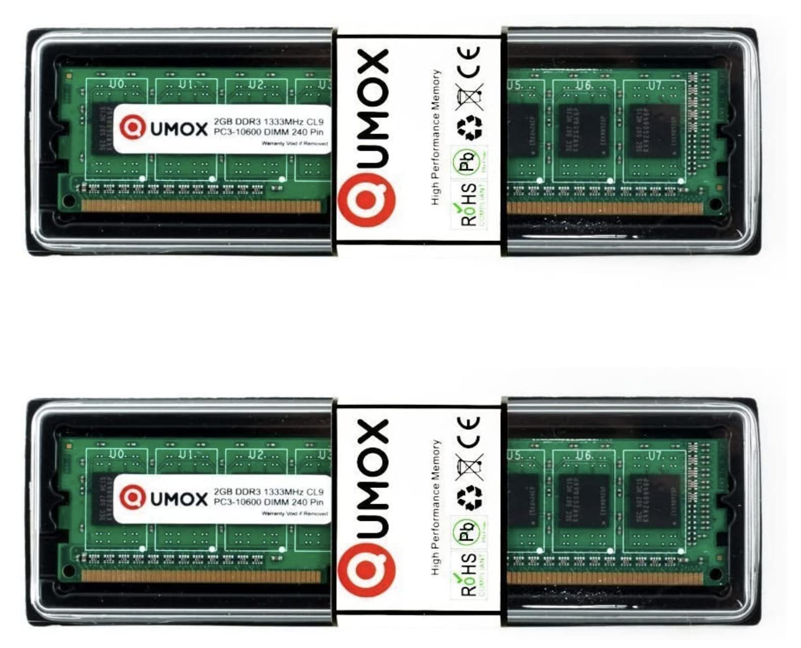 QUMOX 4GB (2x 2GB) PC3-10600 DDR3 1333 (240 PIN) DIMM MEMORY