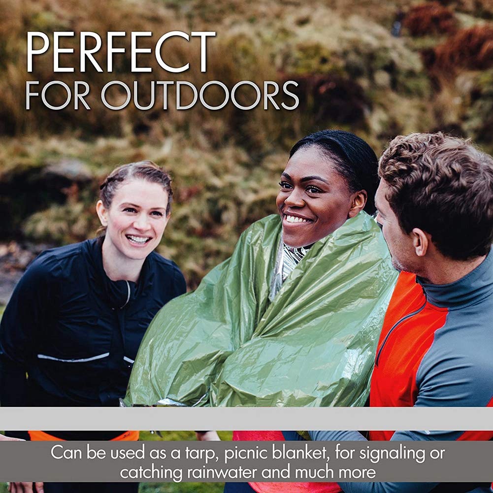 JSCARLIFE Mantas térmicas de emergencia Mylar, kit de supervivencia, manta de campamento, impermeable, portátil para exteriores, senderismo, supervivencia, maratones o primeros auxilios (6 unidades,
