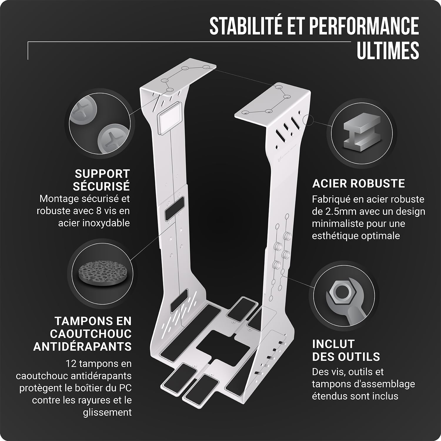 Support Pc Sous Bureau Amazon Support Tour Pc Charge Lourde Support Pc Sous Bureau - Jusqu'à 35 Kg U2013 Adaptable Support Pc Fixe - Sous Bureau - Bureau Support PC (Noir Fixation