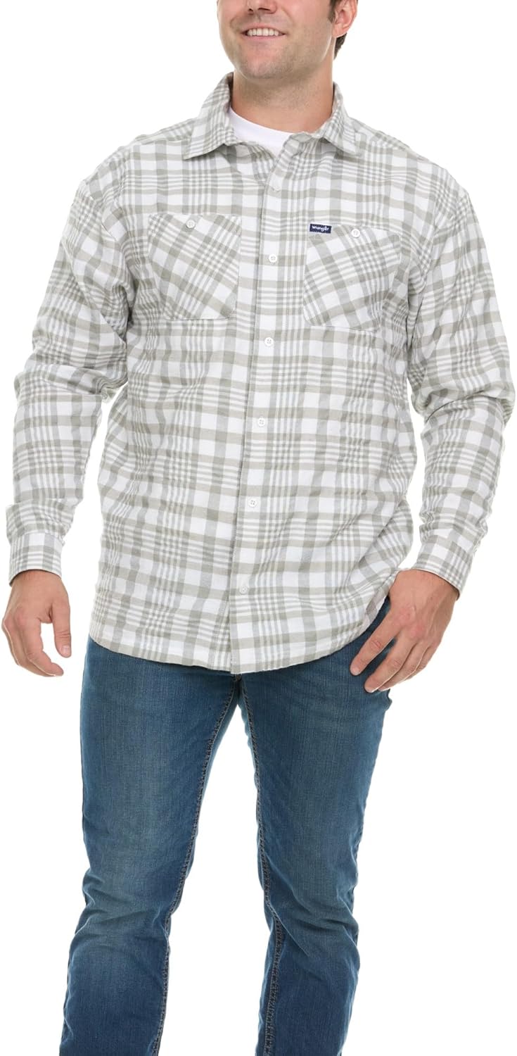 Wrangler Men's Big and Tall Plaid Button Down Shirt