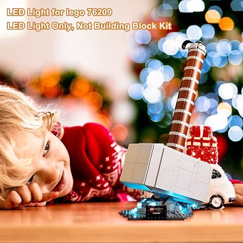 Miniatura 6 de Vaodest Luz LED para modelo de martillo de Marvel Thor de Lego 76209, diseño y configuración compatible con el modelo 76209 (solo luz LED, no kit de