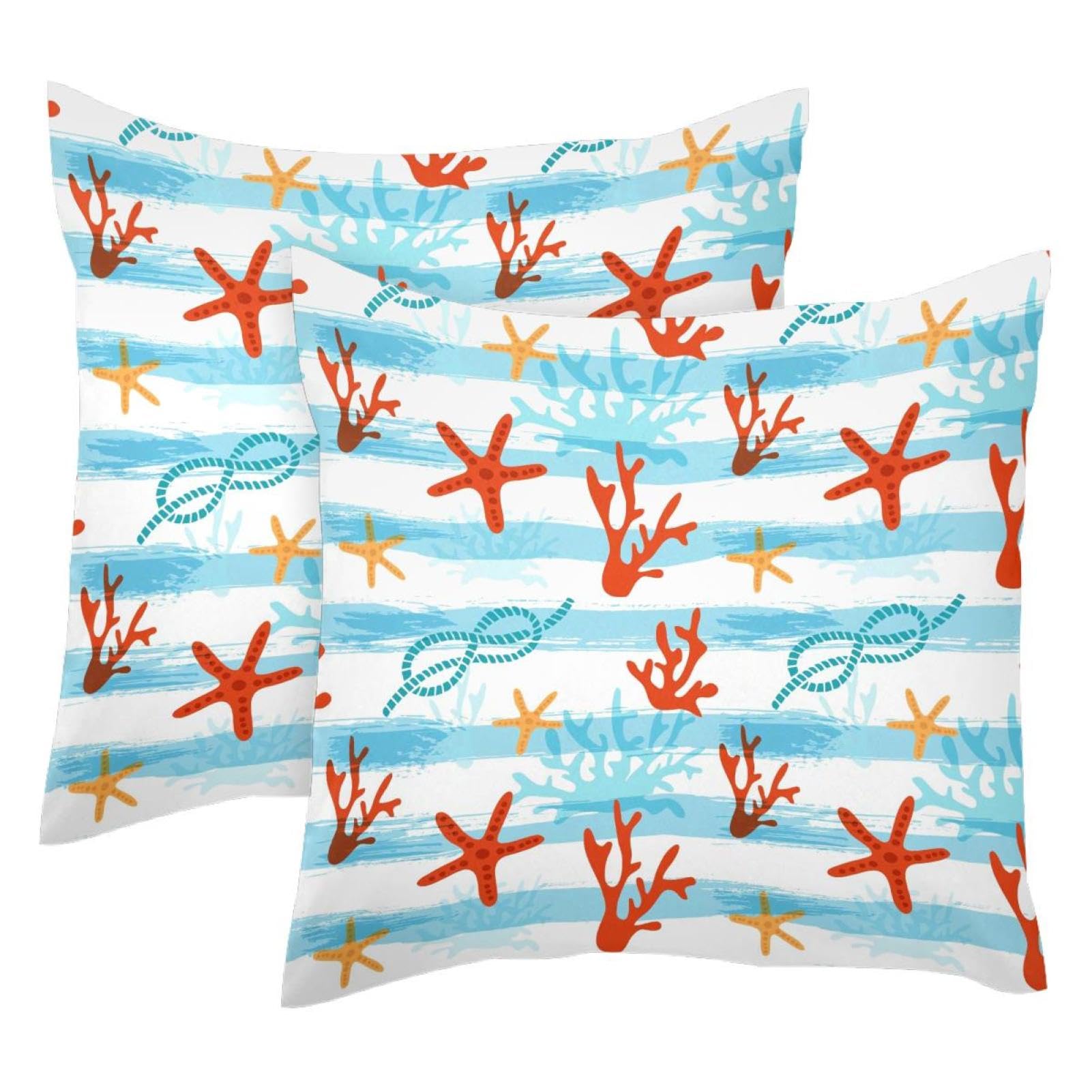 Housse de coussin velours 50,8x50,8 cm deco canapé rustique corail lot de 2