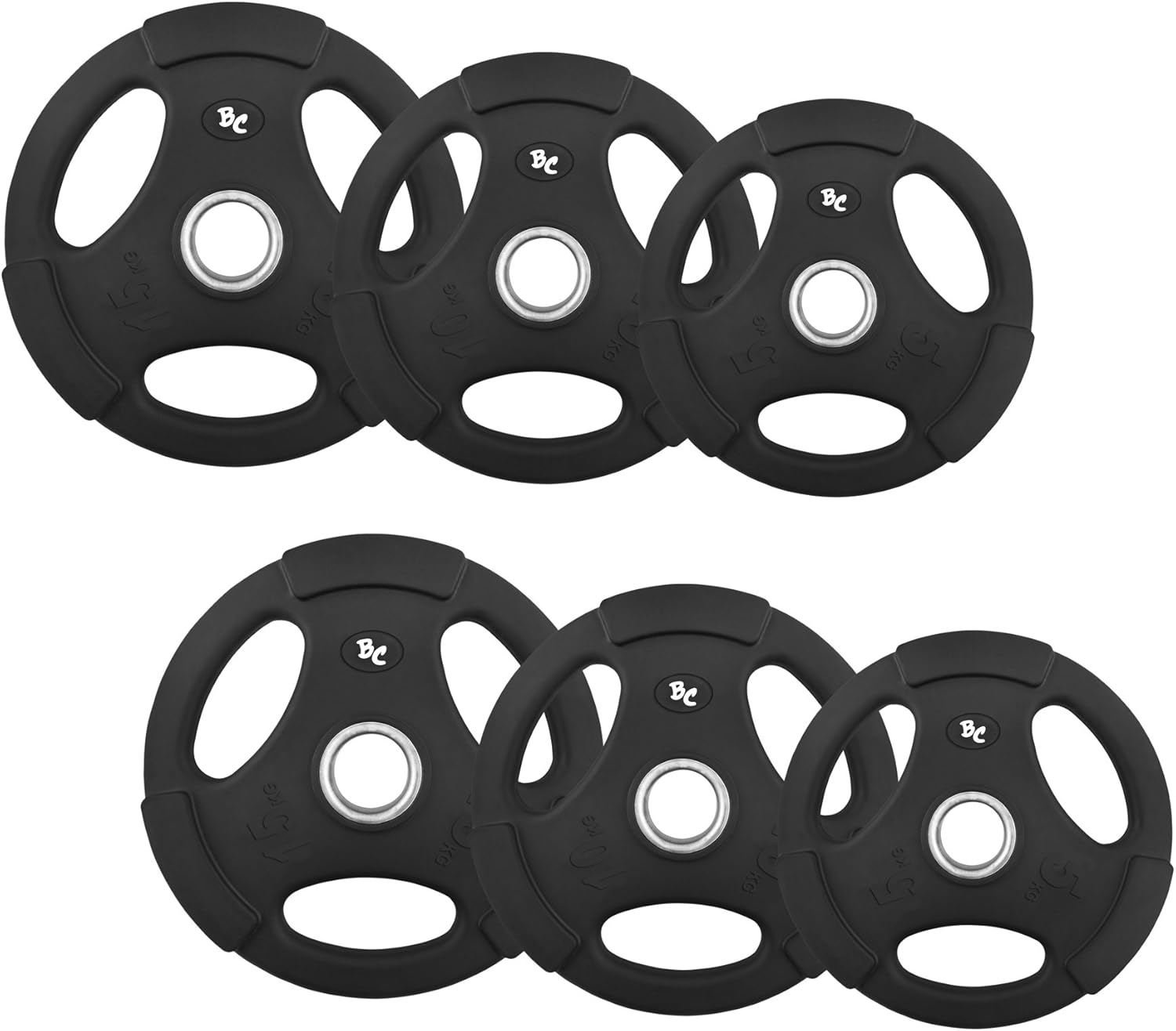 Oly. Gummi-Gripper 60,0Kg (2x5, 2x10, 2x15) Hantelscheiben Hantel ...