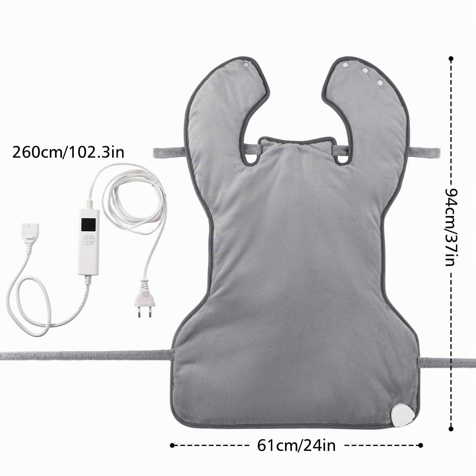 Termoforo Elettrico Cervicalee Spalle, Schiena, Cuscino Elettrico Riscaldante 61x94cm Con timer di 4 ore e 6 Livelli di Riscaldamento Spegnimento Automatico,Lavabile Termoforo Lombare Ricaricabile