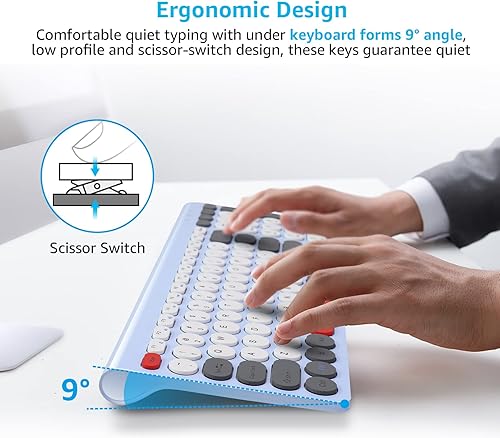 Vista 21 de LeadsaiL Combo de teclado y mouse inalámbricos, mouse USB inalámbrico y teclado de computadora, compacto y silencioso para computadora portátil