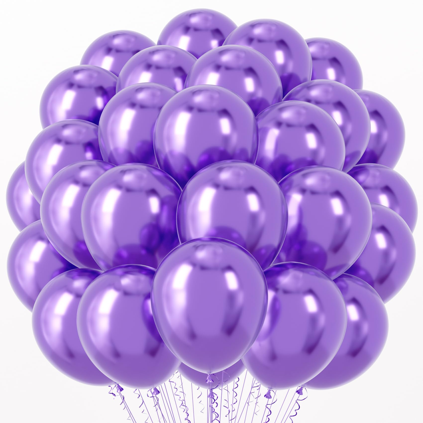 Voircoloria 66pcs Metallic Purple Latex Party Balloons, 12inch