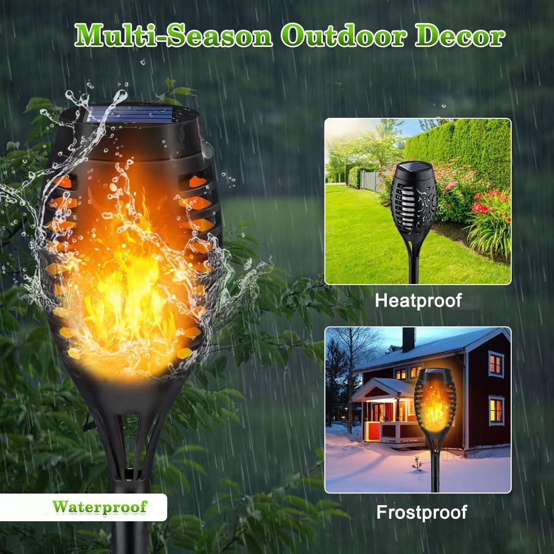 LNRYY Outdoor Solar Lights, 6Pack Solar Torch Light with Flickering Flame, Solar Garden Lights Waterproof for Outdoor Decorations, Flame Torches for Outside, Outdoor Lighting for Pathway Yard Decor