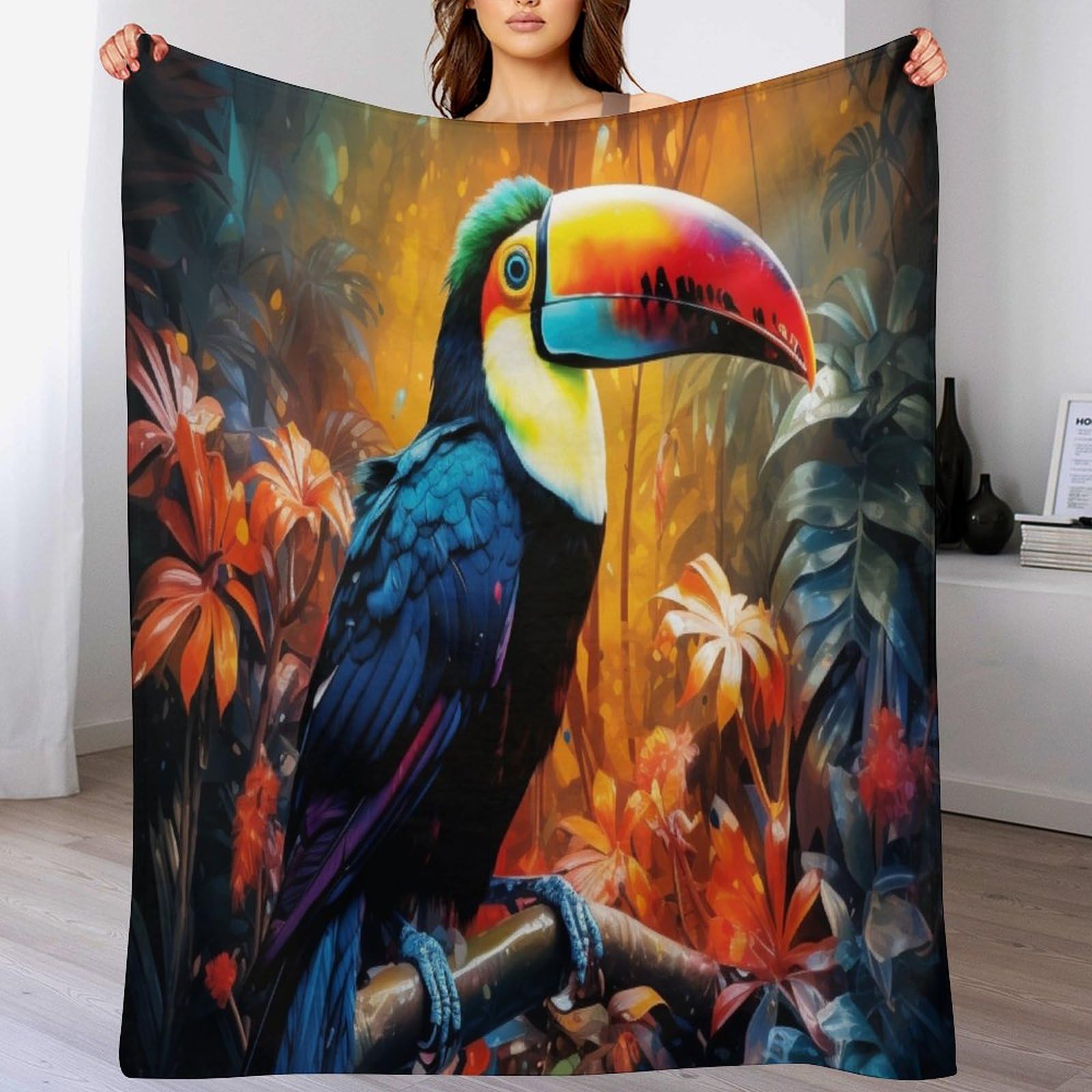 Couvertures en toucans flannel douce plaid canapé anti-froid