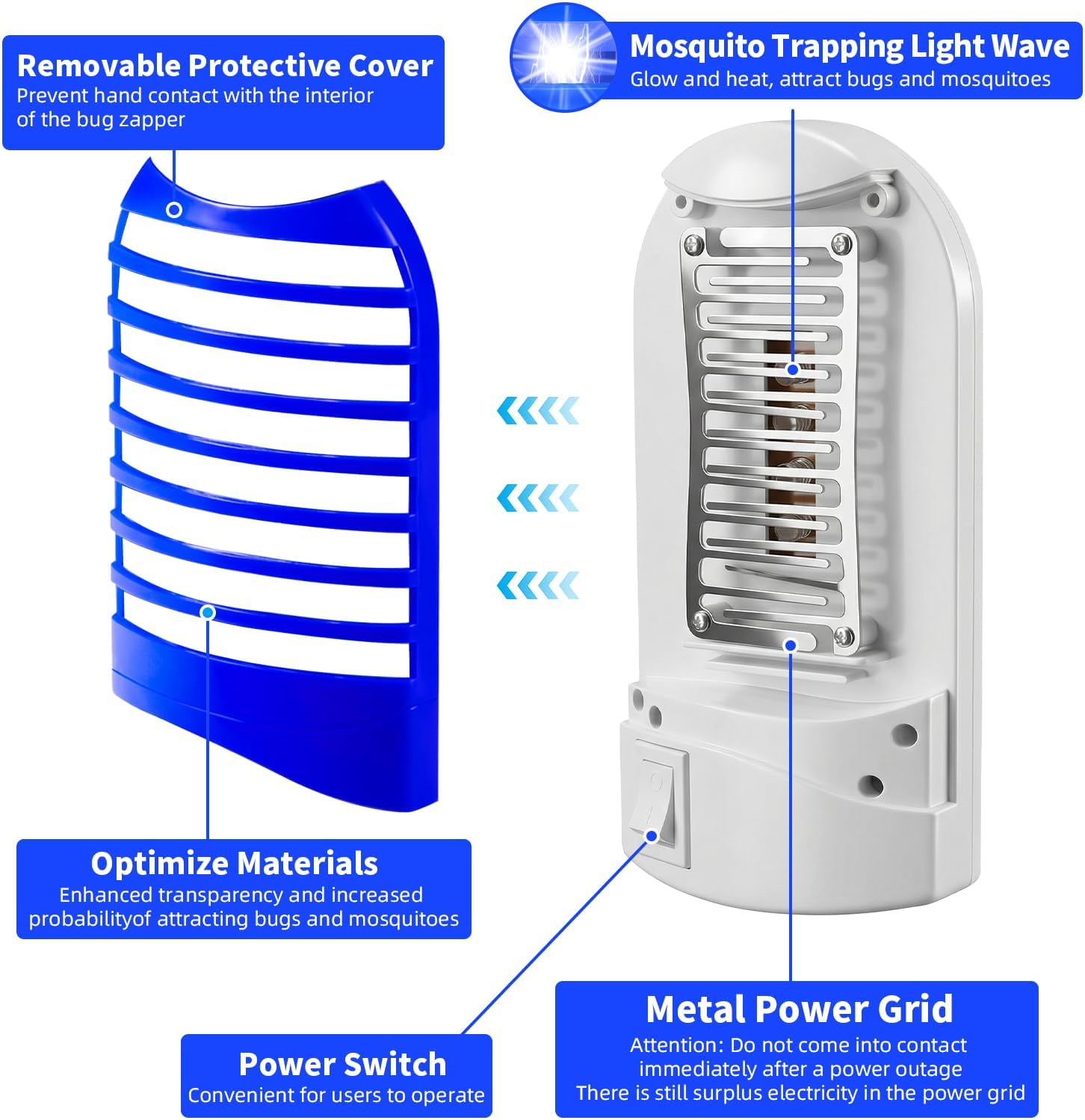 2026 New Bug Zapper Indoor Plug in Mosquito Killer Mosquito Zapper with Bug Lights, Electronic Fly Traps Indoor for Home, Living Room, Kitchen, Baby Room, Bedroom, Office, Flying Insect Trap (6Pack)