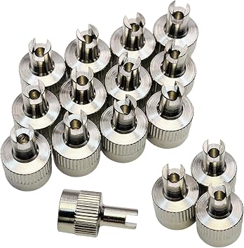 Tire Valve Caps, 12Pcs Metal Valve Stem Caps with Valve Core Remover, Rubber Seal Inside, Universal for Cars, Trucks, Motorcycle, Bicycle Silver