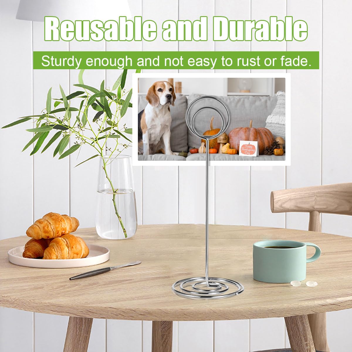 Paquete de 24 soportes para números de mesa de 8.75 pulgadas, soporte simple para tarjetas de mesa, delicado soporte para tarjetas de nombre de mesa, soporte reutilizable para notas de mesa para