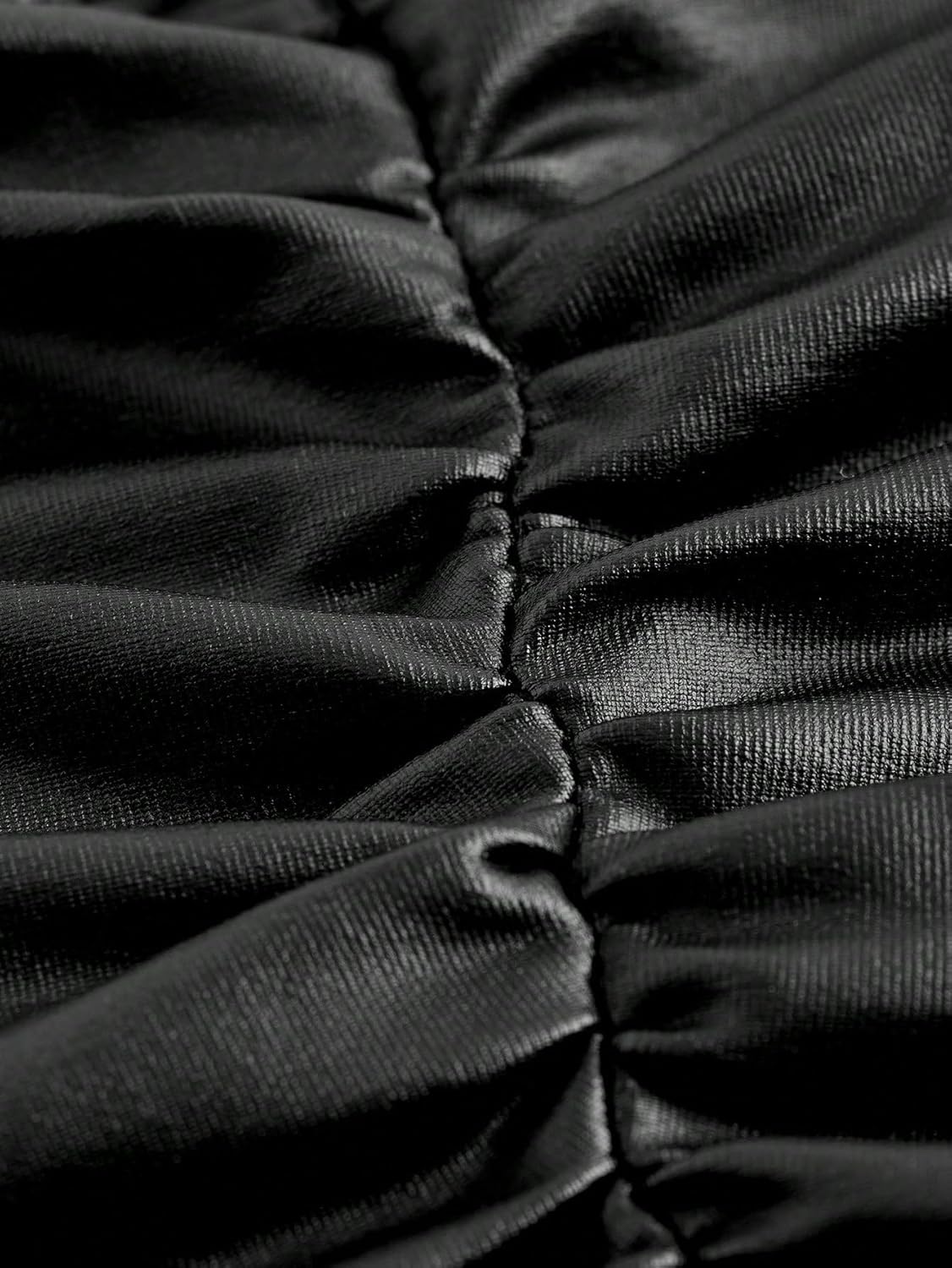 SOLY HUX Women's Ruched Tube Tops Strapless Sleeveless Bandeau Y2k Going Out Crop Top Plain Black Medium - Image 3