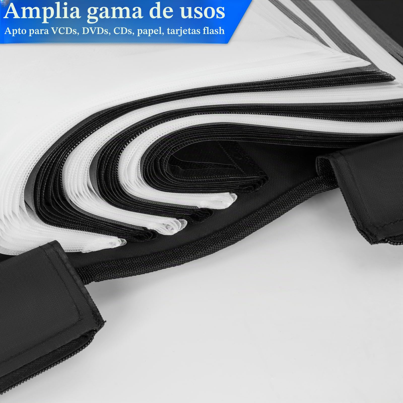AKOZLIN Caja de Almacenamiento de DVD CD,136 Unidades de Disco,Negro | 68 Bolsas para folletos, hojas de título extra anchas,almacenamiento de medios de película protectores