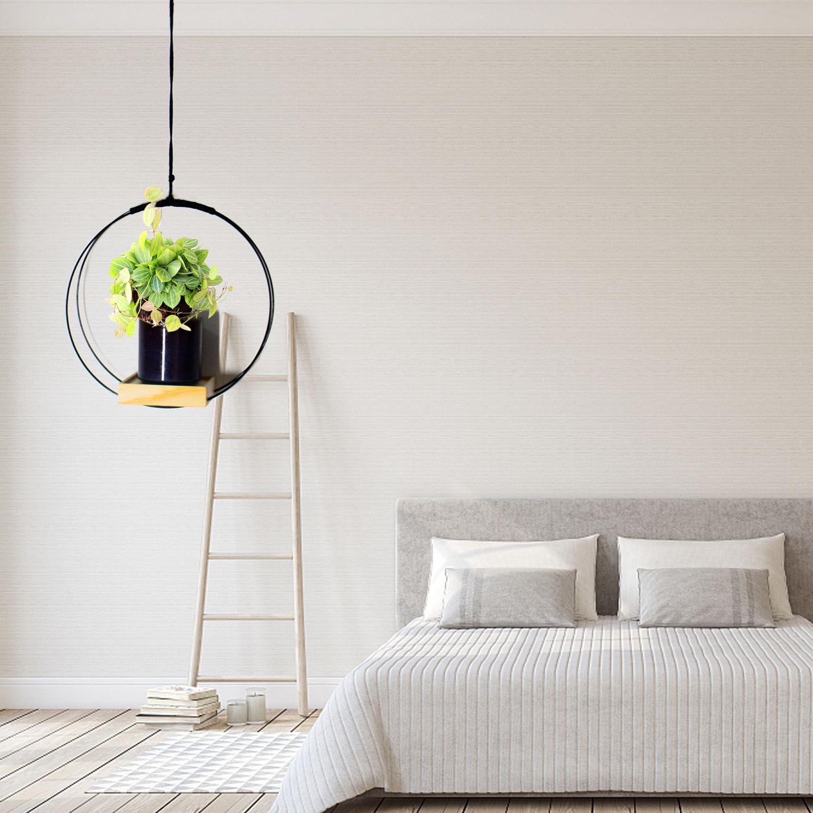 Pack De 2 Colgadores De Macramé Para Plantas De 58 Cm - Estilo Bohemio Para Interior Y Exterior, Jardín O Balcón