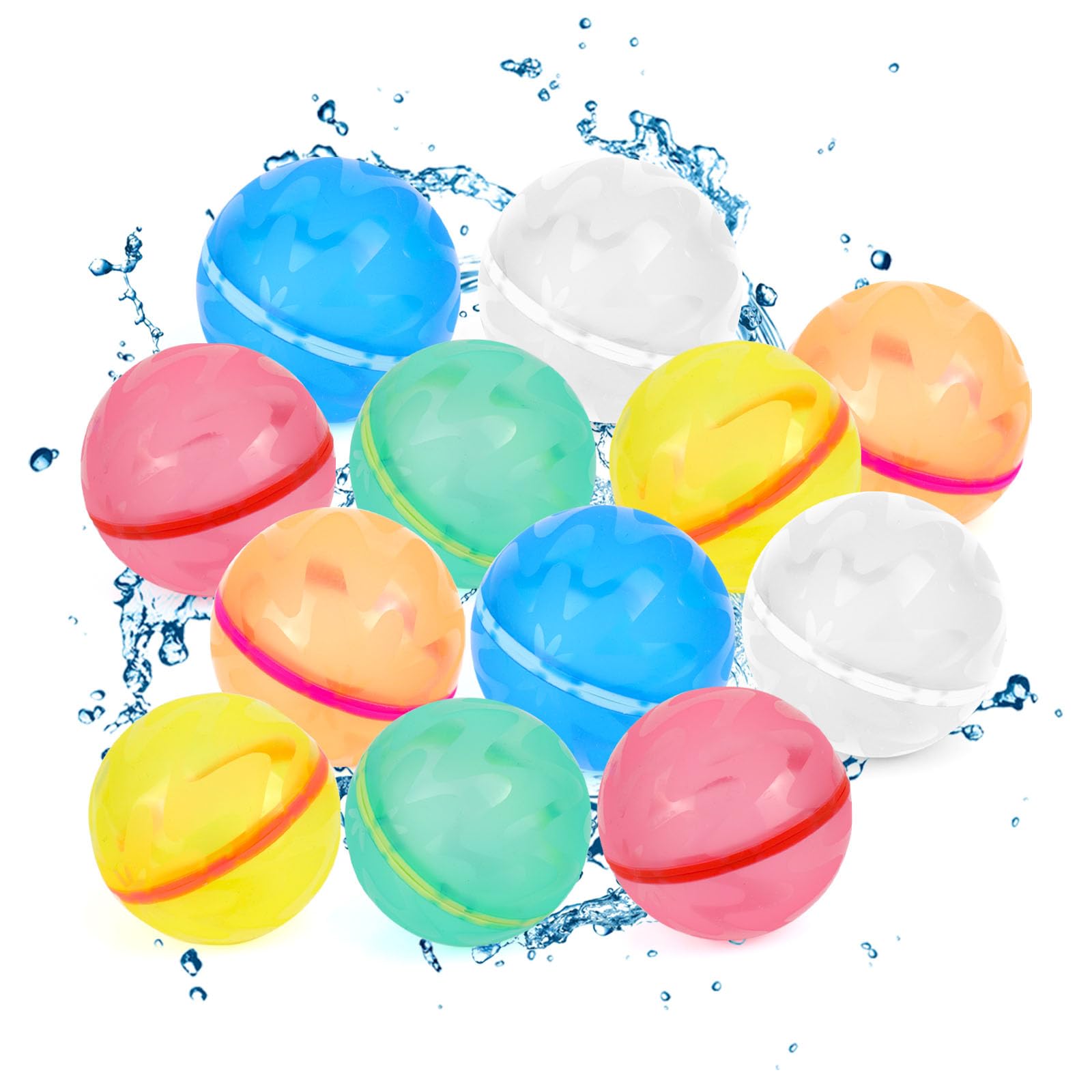 VOXGET Reusable Water Bomb Balloons，Summer Water Toys, Soft Silicone Water Splash Ball, Easy Quick Fill & Self-Sealing Water Bombs for Kids Adults Outdoor Activities(4 Pcs)