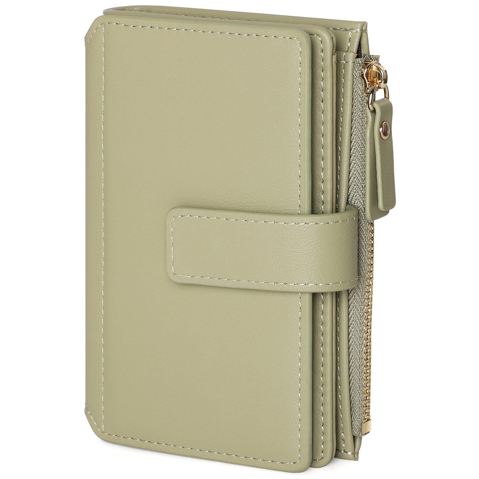 Carteras de Mujer Monedero Mujer Triple Plegado Multifuncional con Cremallera Billetera con Protección RFID de Portamonedas Integrado 16 Tarjeteros y 2 ID Ranuras,Broches Ajustables,Verde | Tarjeta de mujer, Bloqueo RFID,Cierre de cremallera, Ranuras para
