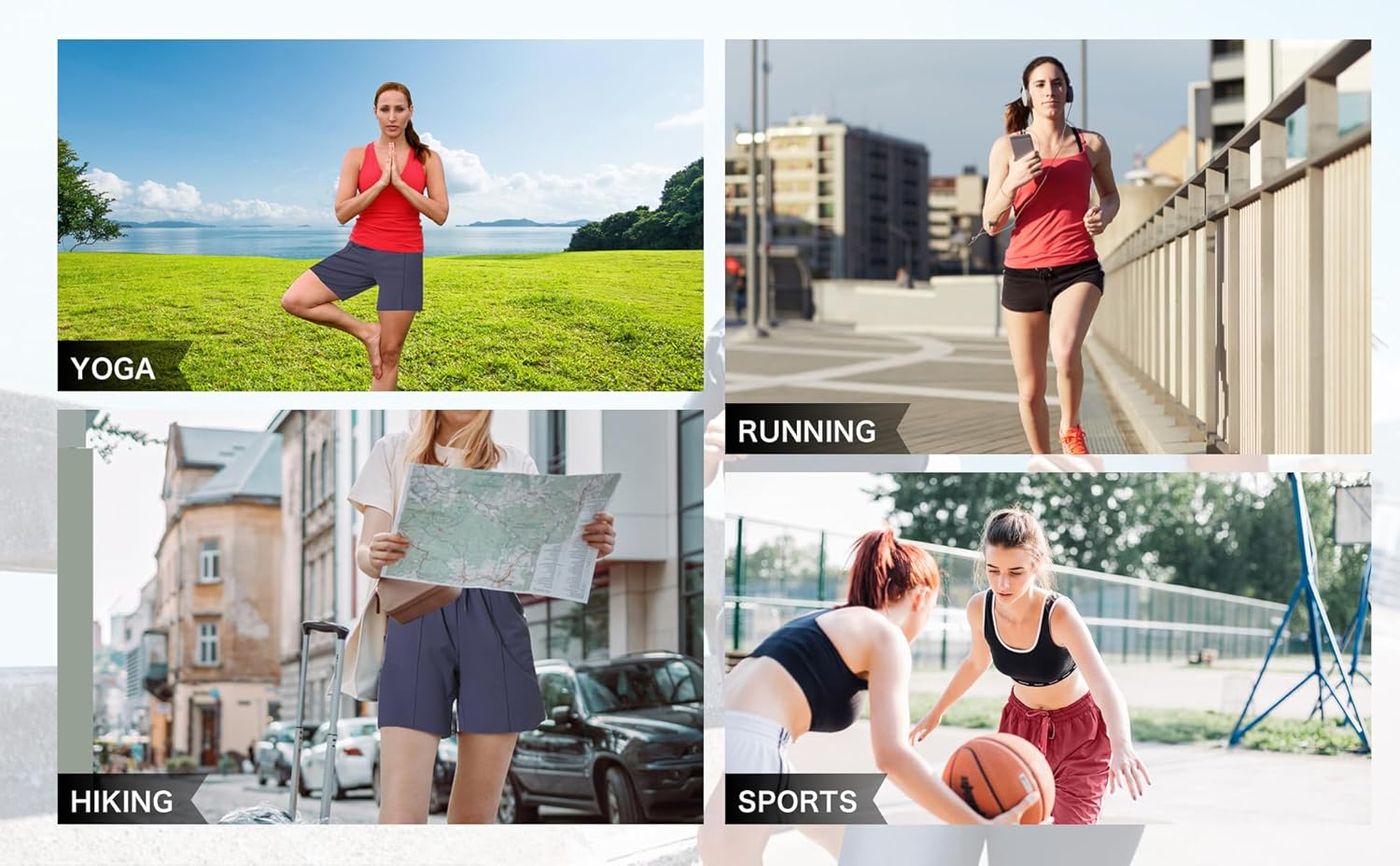 YOYOYOGA Women's Bermuda Shorts with Pockets High Waisted Knee Length Shorts 7" Long Shorts Athletic Walking Casual Workout - Image 6