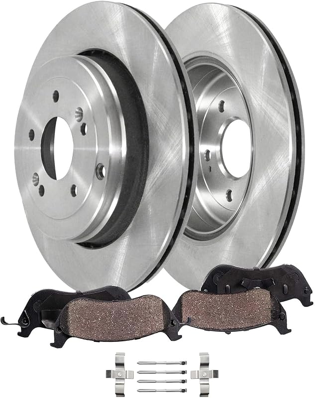 Kit de freios traseiros Detroit Axle para Hyundai Genesis Coupe 2010–2016 – 2 discos e 2 jogos de pastilhas