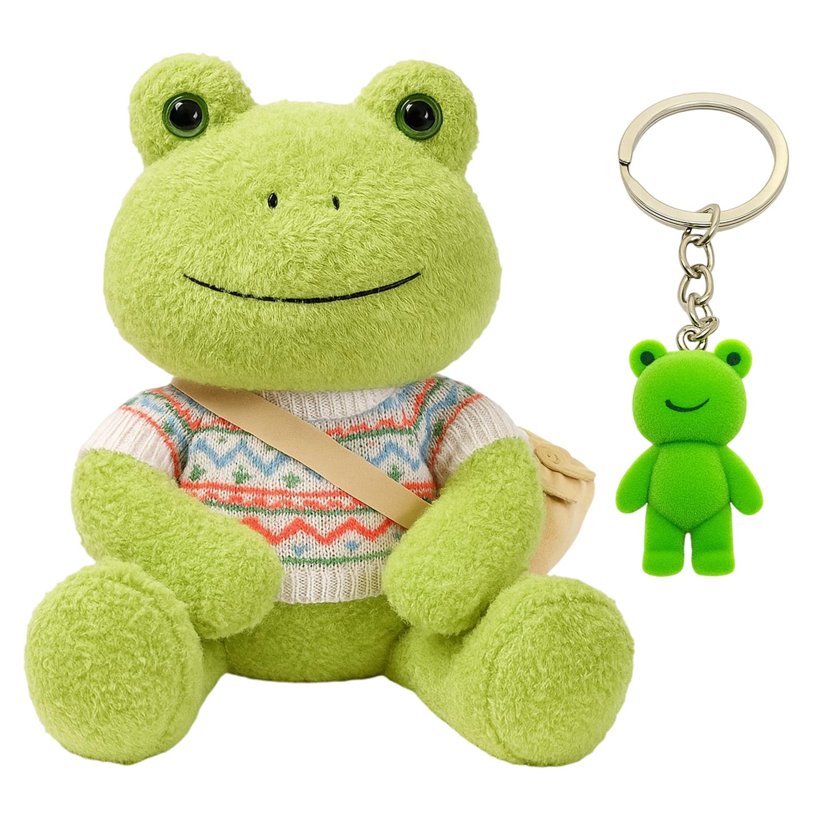 QhgPnt Frog Toy, Soft Plush Stuffed Animal with Keychain